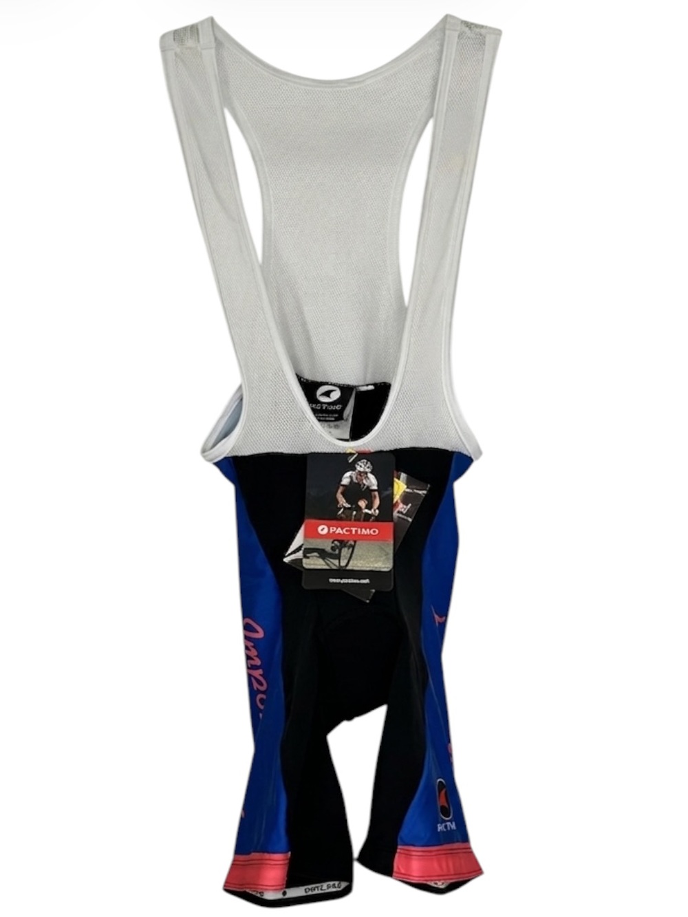 PACTIMO Men’s Cycling Bib Shorts Blue, Black  & Pink Size S NWT